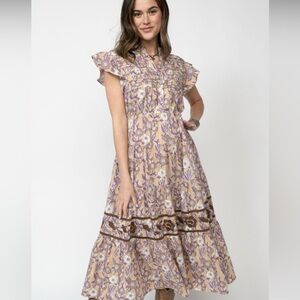 Sister Mary Serena Dress-Floral Purple and Cream Women's Dress